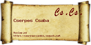 Cserpes Csaba névjegykártya